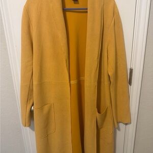 Stylish Yellow Open Front Coat